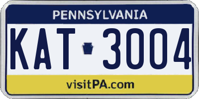 PA license plate KAT3004