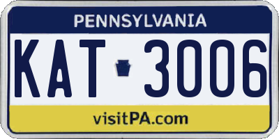 PA license plate KAT3006