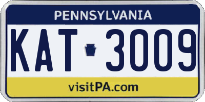 PA license plate KAT3009