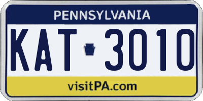 PA license plate KAT3010