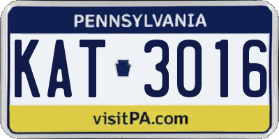 PA license plate KAT3016