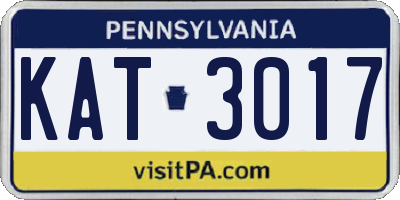 PA license plate KAT3017