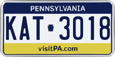 PA license plate KAT3018