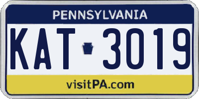 PA license plate KAT3019