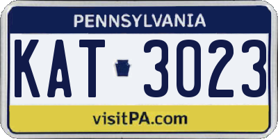 PA license plate KAT3023