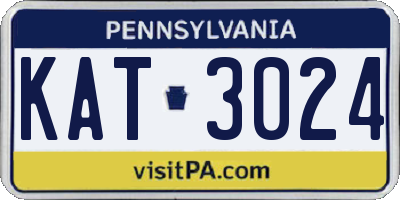 PA license plate KAT3024