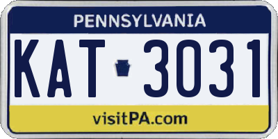 PA license plate KAT3031