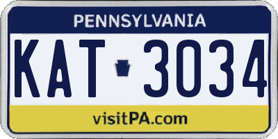 PA license plate KAT3034