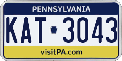 PA license plate KAT3043