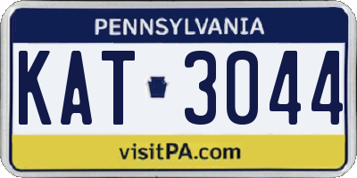PA license plate KAT3044
