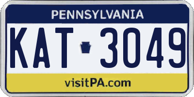 PA license plate KAT3049