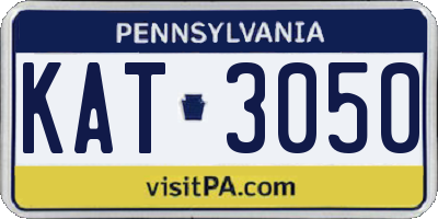 PA license plate KAT3050