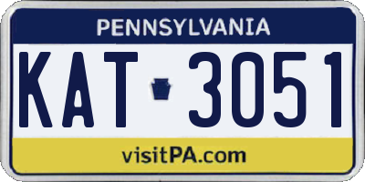 PA license plate KAT3051