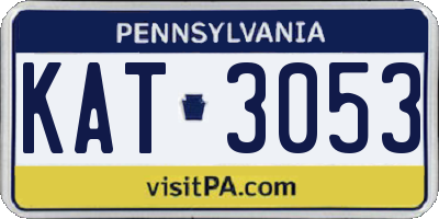 PA license plate KAT3053
