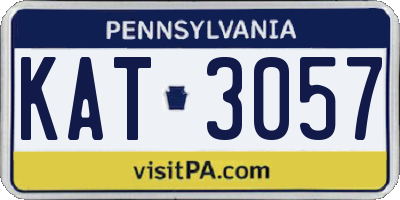 PA license plate KAT3057