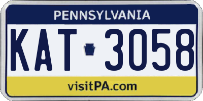 PA license plate KAT3058