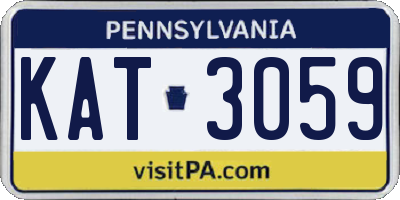 PA license plate KAT3059