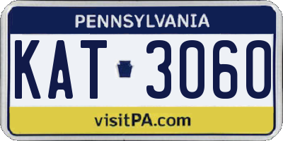 PA license plate KAT3060