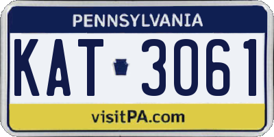 PA license plate KAT3061