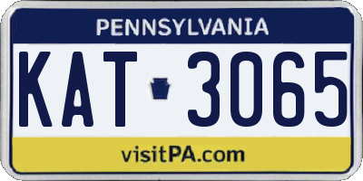 PA license plate KAT3065