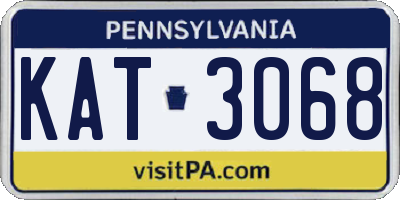 PA license plate KAT3068