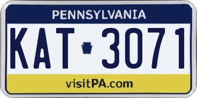 PA license plate KAT3071