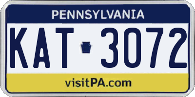 PA license plate KAT3072
