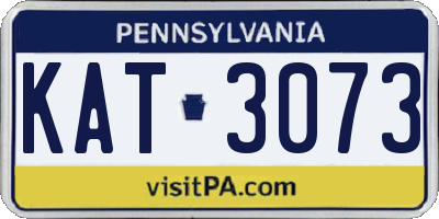 PA license plate KAT3073