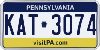 PA license plate KAT3074