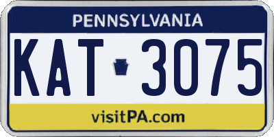 PA license plate KAT3075