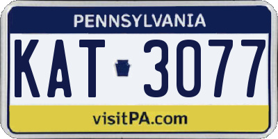 PA license plate KAT3077