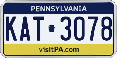 PA license plate KAT3078