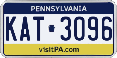 PA license plate KAT3096