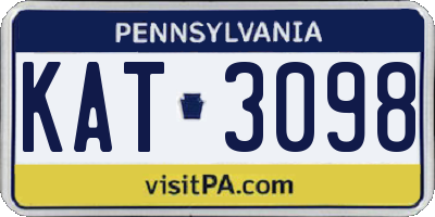 PA license plate KAT3098