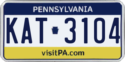 PA license plate KAT3104