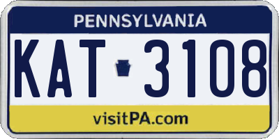 PA license plate KAT3108