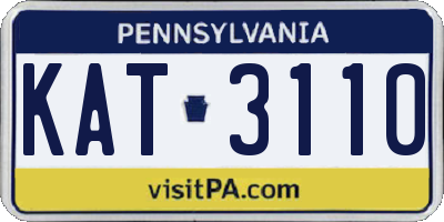 PA license plate KAT3110
