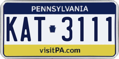 PA license plate KAT3111