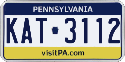 PA license plate KAT3112