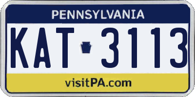 PA license plate KAT3113