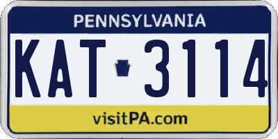 PA license plate KAT3114