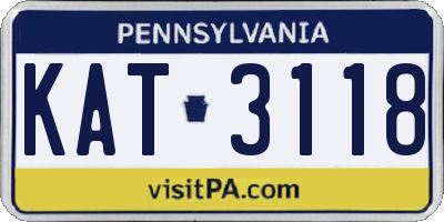 PA license plate KAT3118