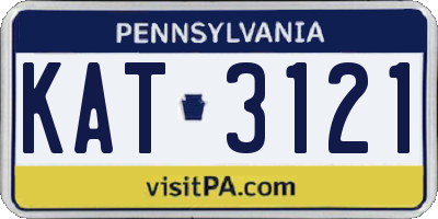 PA license plate KAT3121