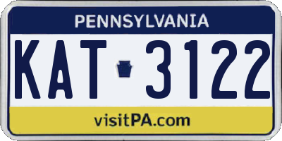 PA license plate KAT3122