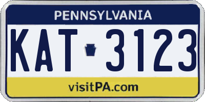 PA license plate KAT3123