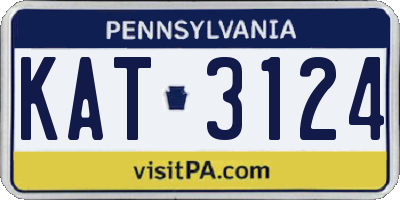 PA license plate KAT3124