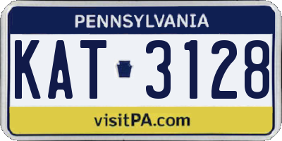 PA license plate KAT3128