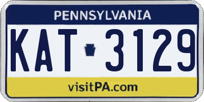 PA license plate KAT3129