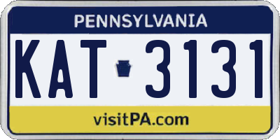 PA license plate KAT3131