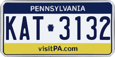 PA license plate KAT3132